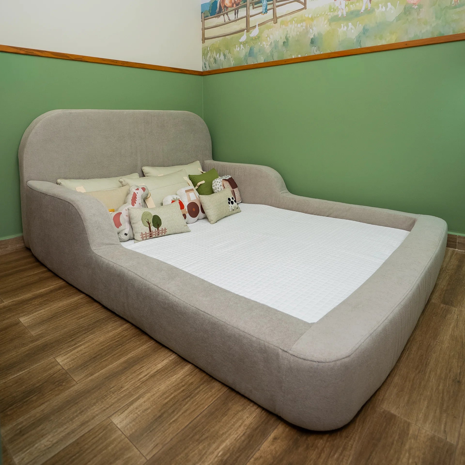 Cama Montessoriana Casal - Cinza | Little Duck