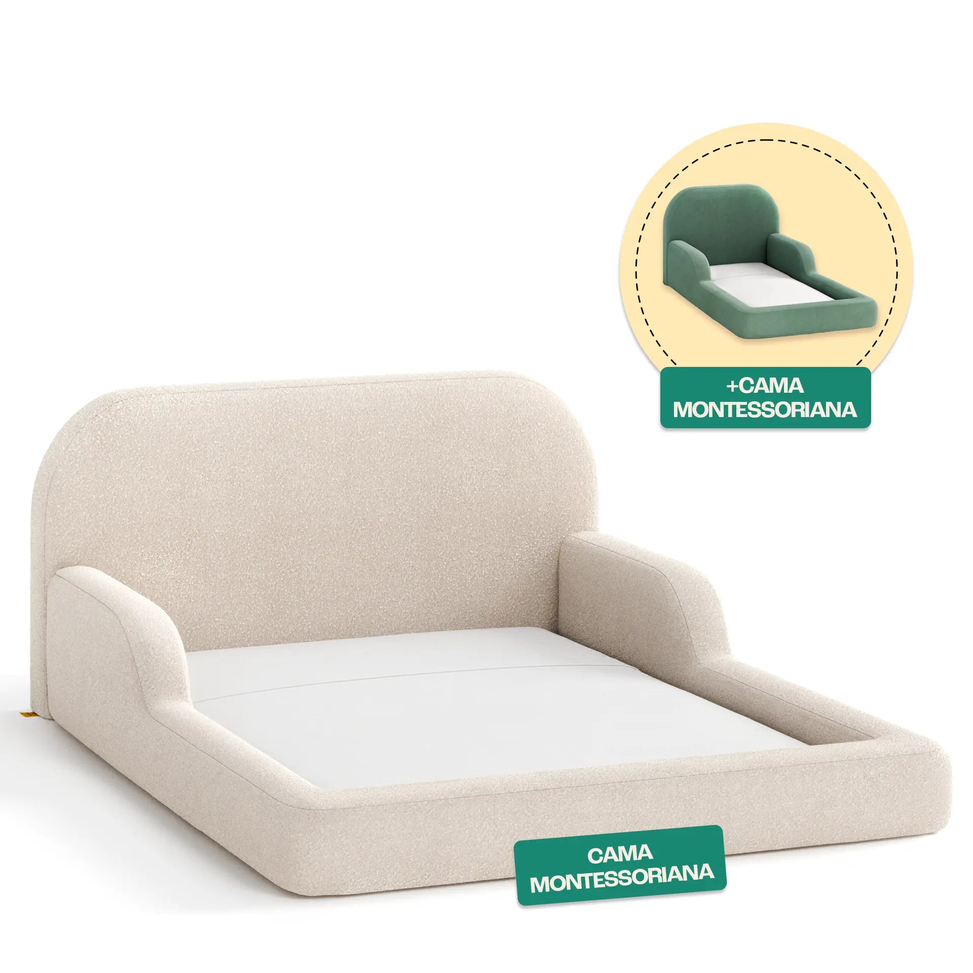Cama Montessoriana Casal + Cama Montessoriana Solteiro | Little Duck